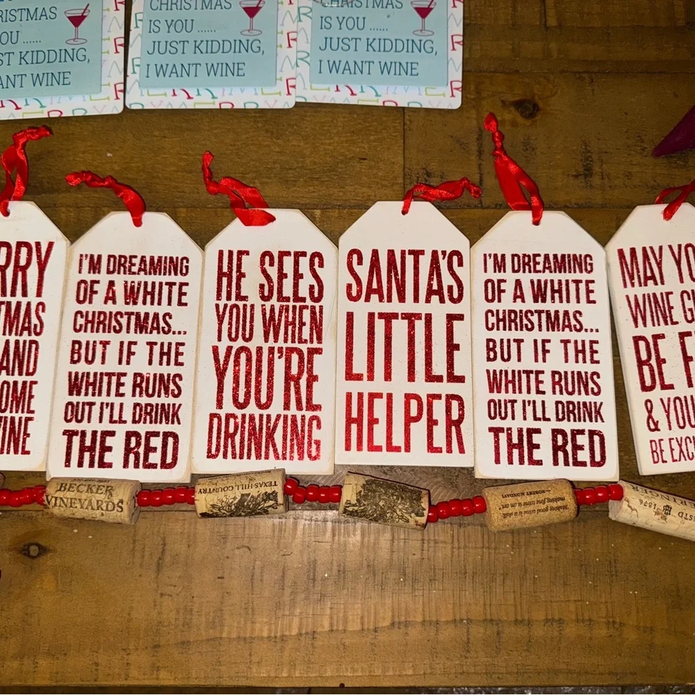 Festive Wine themed tree decorations over 100 pieces! Such a fun addition!